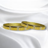 Pulsera Dorada con Zirconias de Acero Inoxidable | Luna Bella Joyería