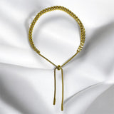 Pulsera Ajustable Dorada de Cadena Gruesa | Luna Bella Joyería