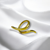 Anillo Dorado Ondulado de Acero Inoxidable | Luna Bella Joyería