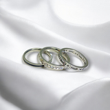 Set de Anillos Plateados de Acero Inoxidable con Diseños Minimalistas | Luna Bella Joyería