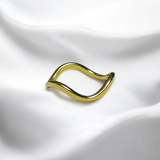 Anillo Ondulado Dorado de Acero Inoxidable | Luna Bella Joyería