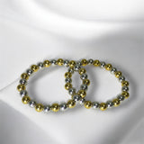 Pulsera Bicolor de Esferas en Acero Inoxidable | Luna Bella Joyería
