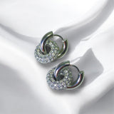 Arracadas Plateadas con Zirconias Brillantes | Luna Bella Joyería