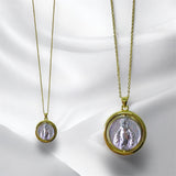 Collar Medallón Virgen Bicolor Acero Inoxidable | Luna Bella Joyería