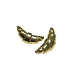 Aretes de Acero Inoxidable Dorados con Diseño Curvo Segmentado – Modernos y Elegantes  | Luna Bella Joyería