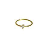 Anillo Dorado con Zirconia Corte Marquise | Luna Bella Joyería