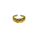 Anillo Ajustable Dorado de Acero Inoxidable con Textura Orgánica | Luna Bella Joyería