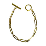 Pulsera Dorada de Eslabones con Cierre T | Acero Inoxidable | Luna Bella Joyería