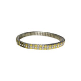 Pulsera Elástica Bicolor con Zirconias Acero Inoxidable – Luna Bella Joyería