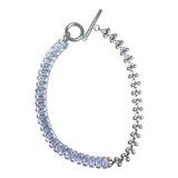 Pulsera Plateada con Zirconias Baguette y Cierre en Barra | Luna Bella Joyería