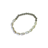 Pulsera con Perlas y Esferas Plateadas Acero Inoxidable | Luna Bella Joyería