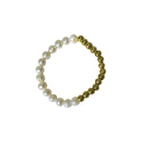 Pulsera de Perlas con Esferas Doradas | Luna Bella Joyería