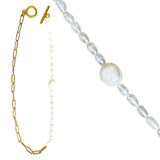 Collar con Perlas y Cadena Dorada | Luna Bella Joyería