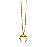 Collar Dorado con Dije de Luna Creciente en Relieve | Luna Bella Joyería