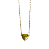 Collar Dorado con Dije de Corazón Liso en Acero Inoxidable | Luna Bella Joyería