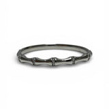 Pulsera Bamboo en Acero Inoxidable con Detalles de Zirconias | Luna Bella Joyería