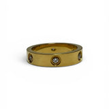 Anillo Dorado o Plateado con Zirconias de Acero Inoxidable | Luna Bella Joyería