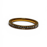 Anillo Dorado o Plateado con Zirconias de Acero Inoxidable | Luna Bella Joyería