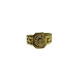 Anillo Ajustable con Inicial Dorada y Zirconias de Acero Inoxidable | Luna Bella Joyería