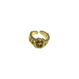Anillo Ajustable con Inicial Dorada y Zirconias de Acero Inoxidable | Luna Bella Joyería
